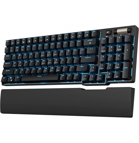 Royal Kludge RK96 juoda belaidė mechaninė klaviatūra | 90%, Hot-swap, RGB, Blue Switches, US