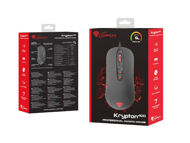 GAMING MOUSE GENESIS KRYPTON 400 5200 DPI WITH SOFTWARE