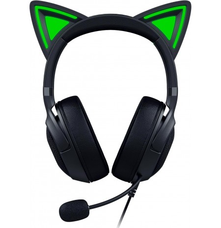 Razer Kraken Kitty V2" - laidinės RGB ausinės su "Kitty Ears (juodos spalvos) |USB