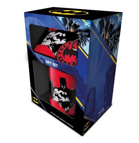 Batman (Red) Mug, Coaster And Key Chain Gift Set