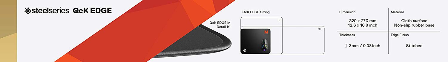 SteelSeries QcK Edge Medium mousepad | 320x270x2mm