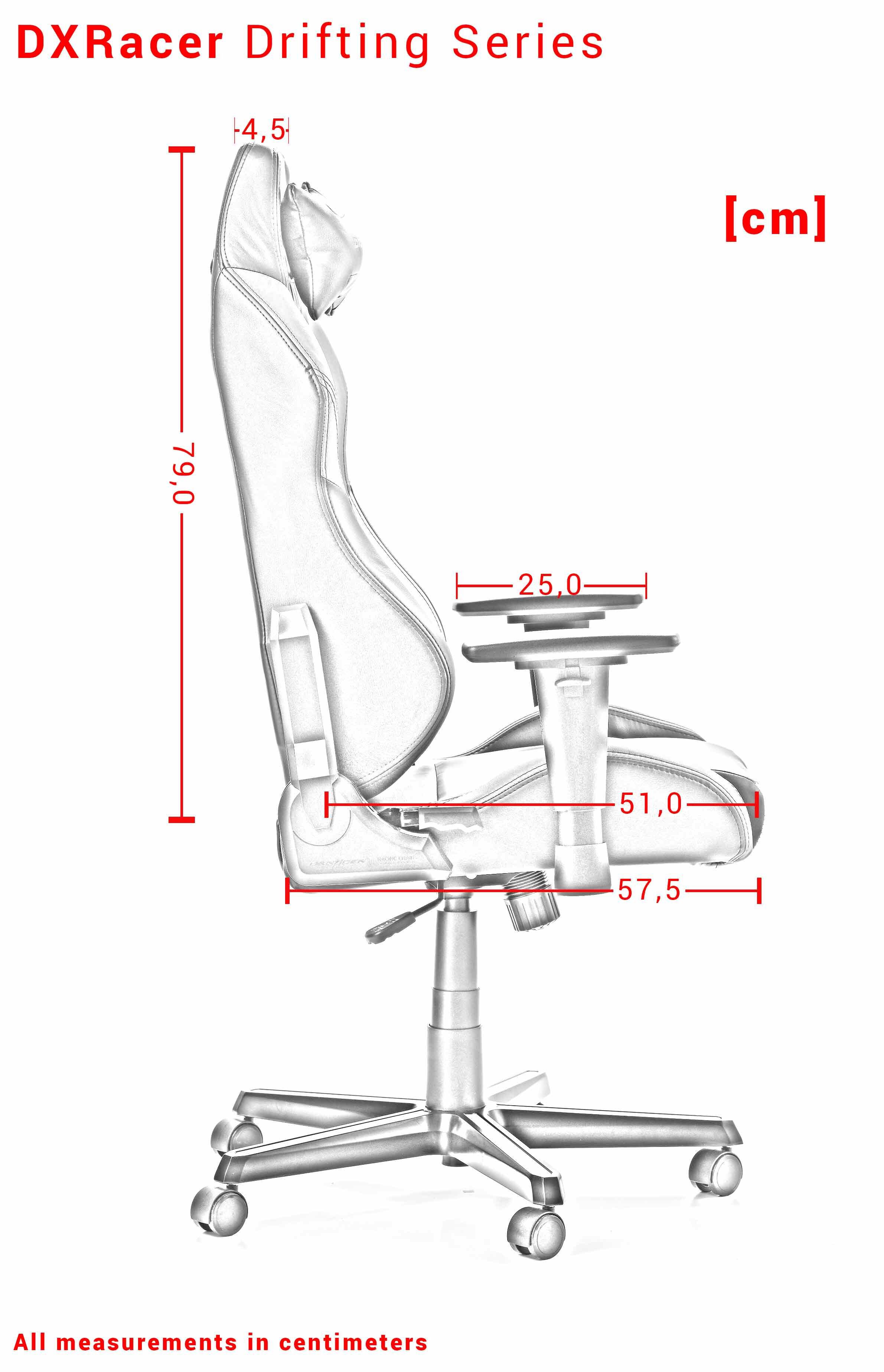DXRACER DRIFTING SERIES D02-N juoda ergonominė kėdė (medžiaga + PU)