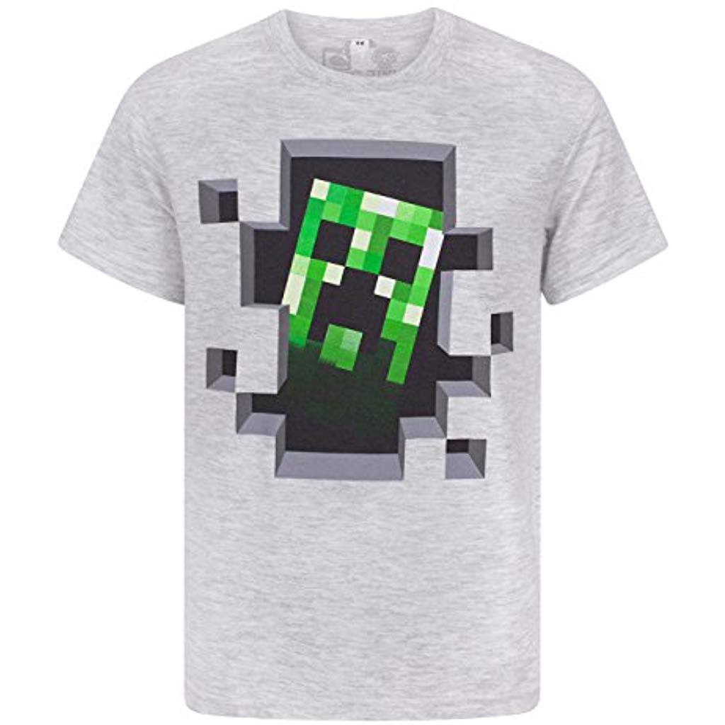 Minecraft Creeper Inside Men's Premium Silver T-Shirt (Large)