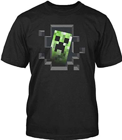 Minecraft Creeper Inside Men's Premium Black T-Shirt (Large)