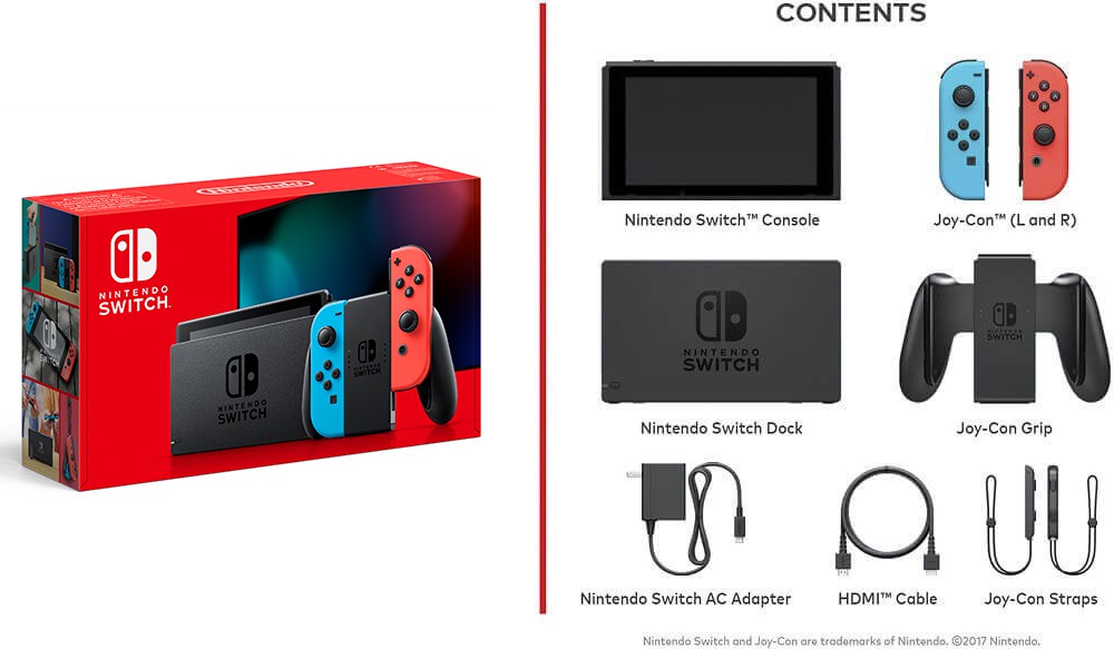 Nintendo Switch konsolė (su Neon Red ir Neon Blue Joy- Con)