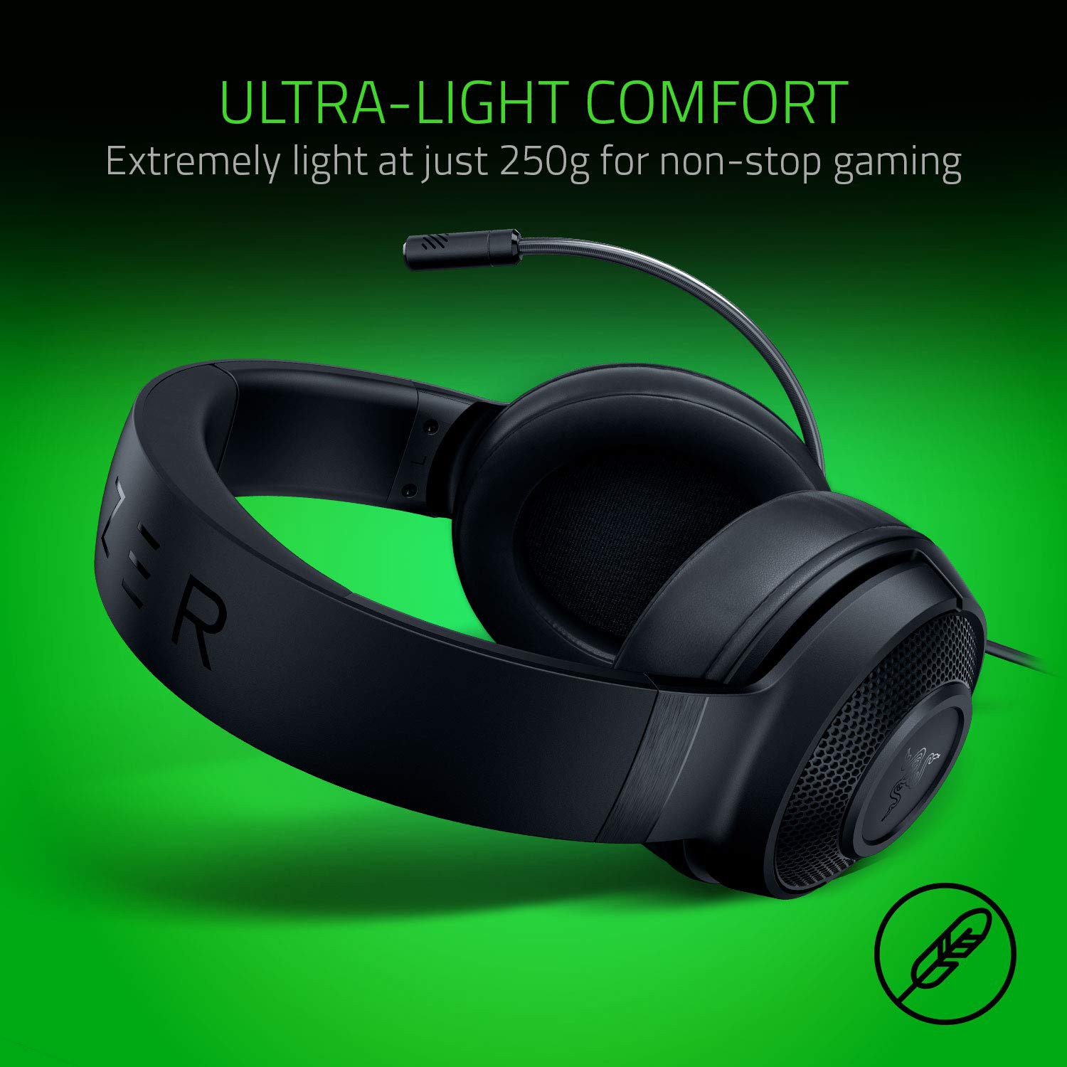 Razer Kraken X Lite Ultralight Gaming Headset: 7.1 | 3.5 mm