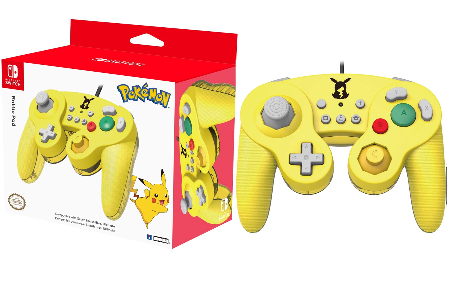 HORI Nintendo Switch Battle Pad (Pikachu) GameCube Style Controller