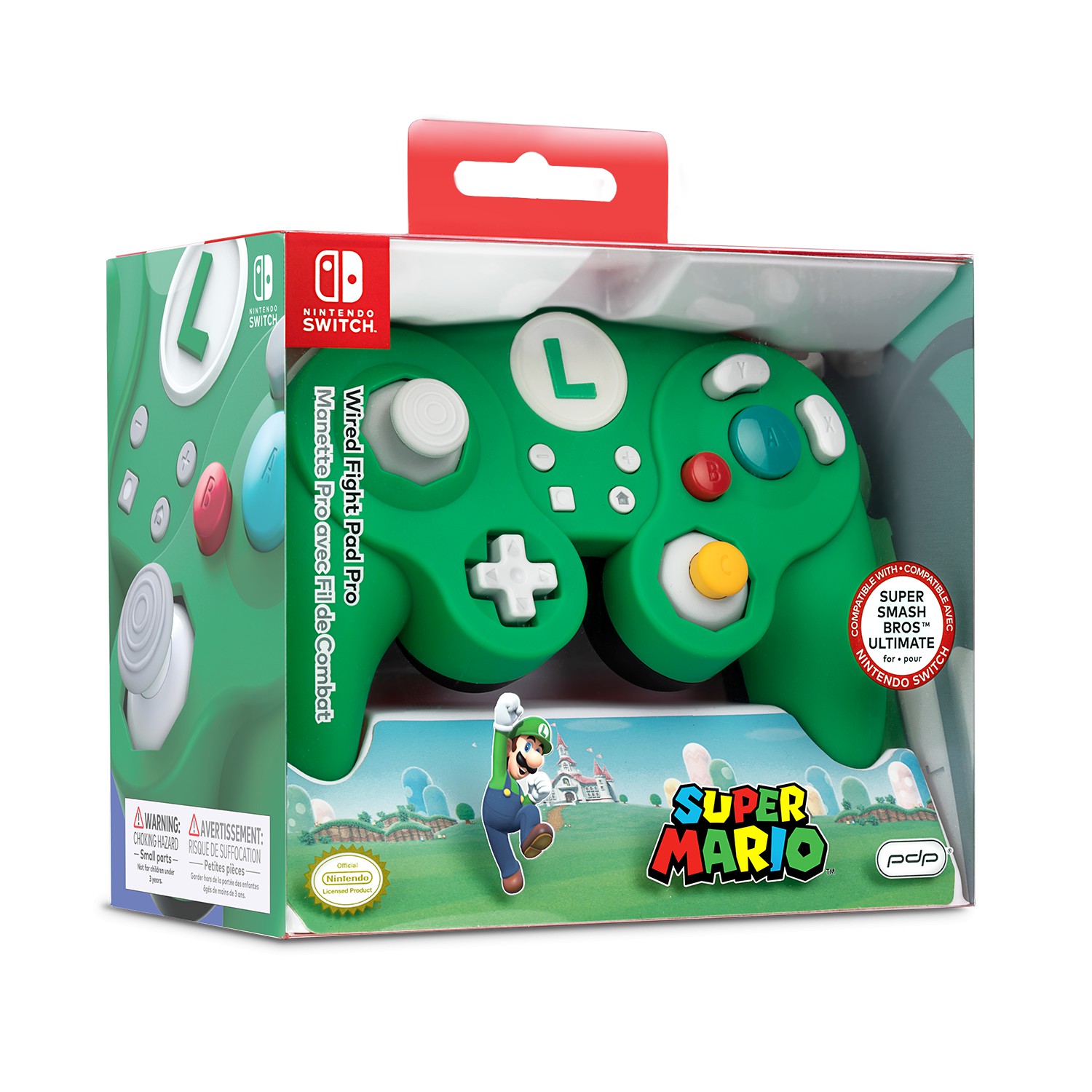 PDP Fight Pad Pro - Luigi laidinis valdiklis skirtas Nintendo Switch