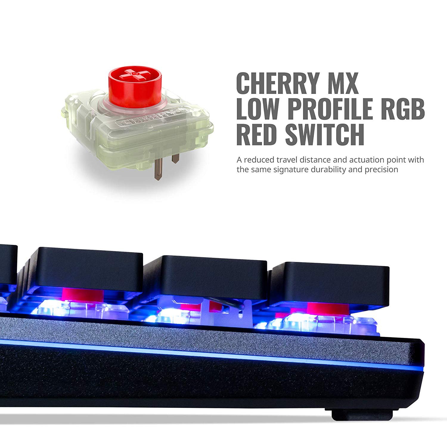 COOLER MASTER MASTERKEYS SK650 mechaninė laidinė RGB klaviatūra | US  CHERRY MX RED LOW PROFILE