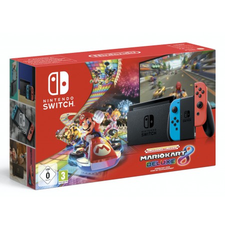Nintendo Switch Mario Kart Deluxe 8 Bundle (with Neon Red and Neon Blue Joy- Con) V 1.1
