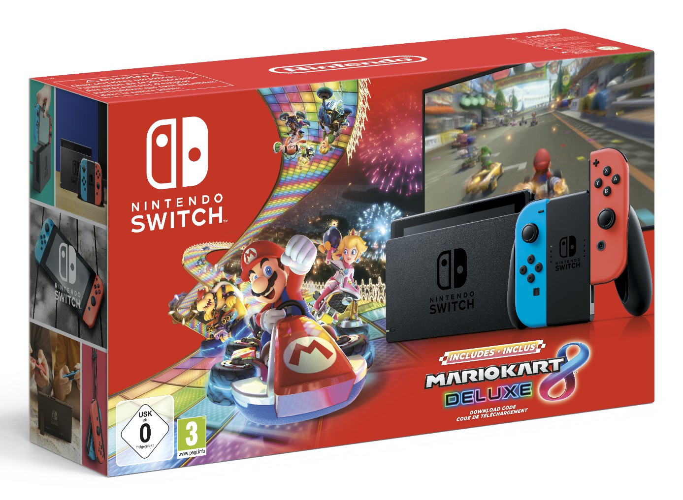 Nintendo Switch Mario Kart Deluxe 8 Bundle (with Neon Red and Neon Blue Joy- Con) V 1.1