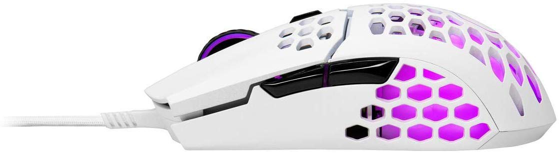 COOLER MASTER MM711 matinė balta laidinė pelė su RGB | 16000DPI