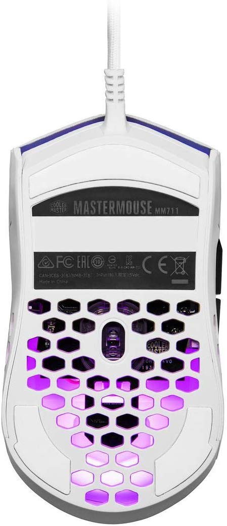GAMING MOUSE COOLER MASTER MM711 LIGHT MOUSE 16000DPI WITH RGB MATTE WHITE