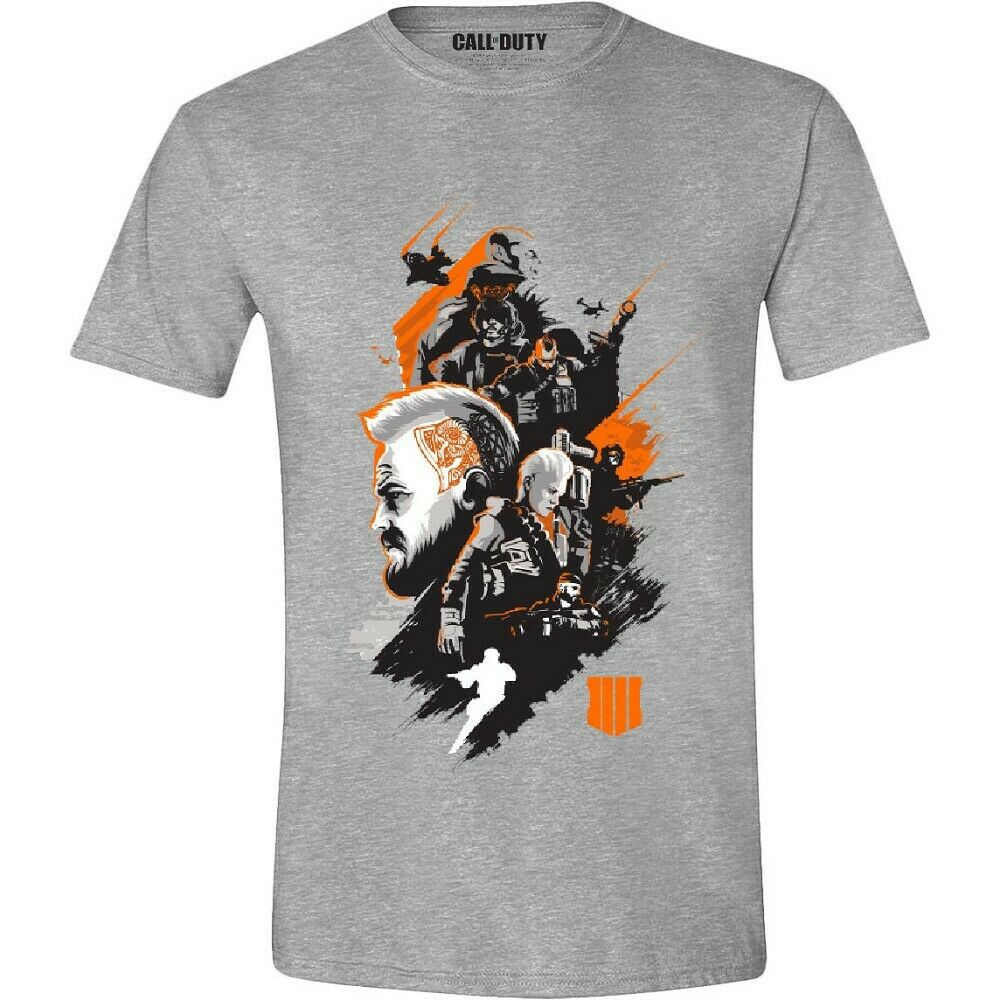 Call of Duty Black Ops 4 - Characters Montage Men T-Shirt - Heather Grey- L dydis