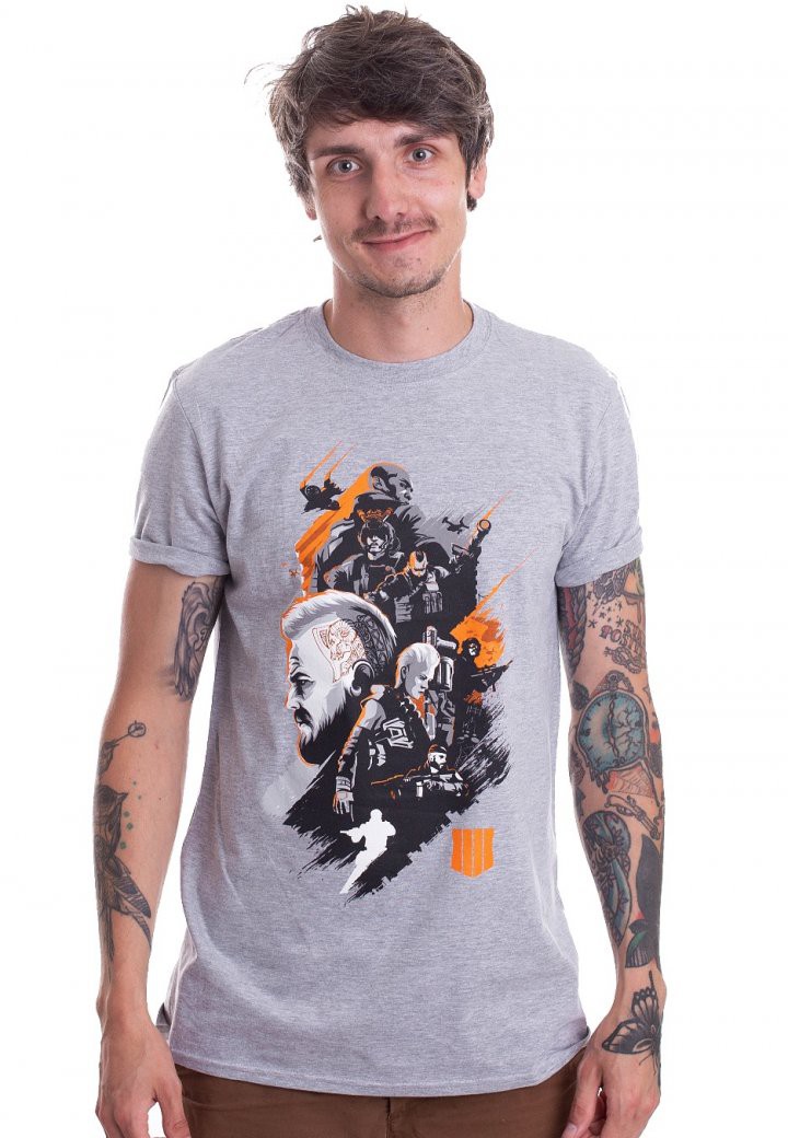 Call of Duty Black Ops 4 - Characters Montage Men T-Shirt - Heather Grey - Large