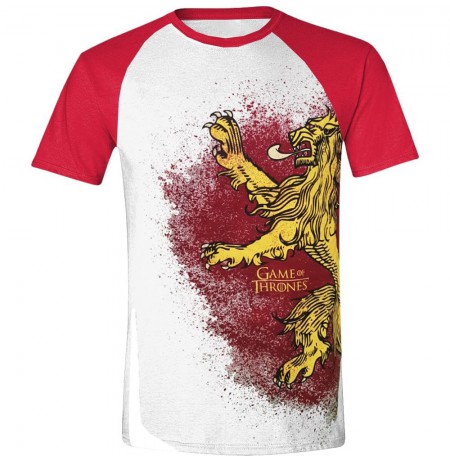 GAME OF THRONES - PAINTED LANNISTER RAGLAN MEN T-SHIRT - WHITE -  Small