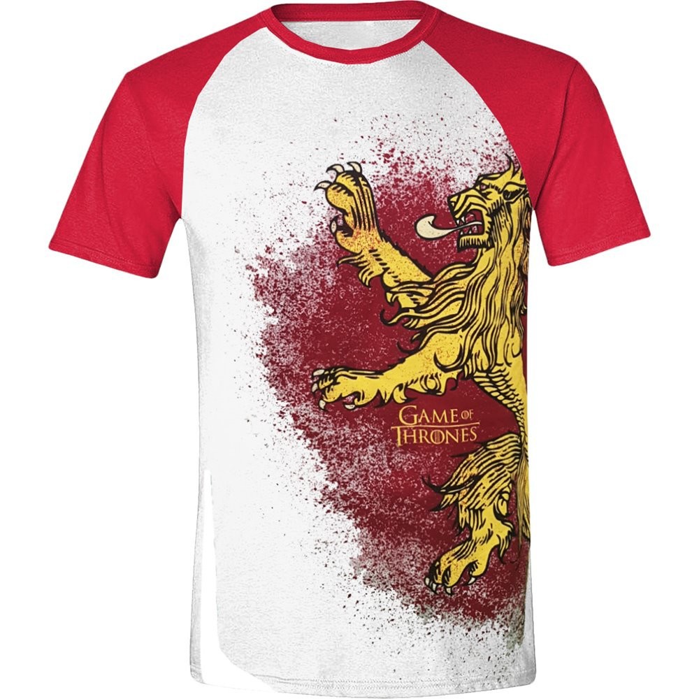GAME OF THRONES - PAINTED LANNISTER RAGLAN MEN T-SHIRT - WHITE -  Small