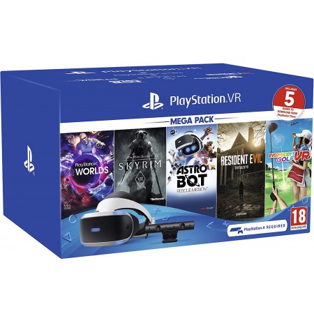 Virtualios realybės akiniai Sony PlayStation VR New Mega Pack su PS4 kamera ir 5 žaidimais