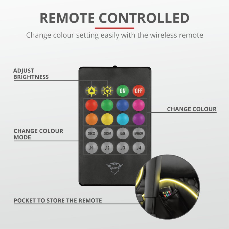 TRUST GXT717 RAYZA RGB LED BLACK GAMING CHAIR + PowerBank