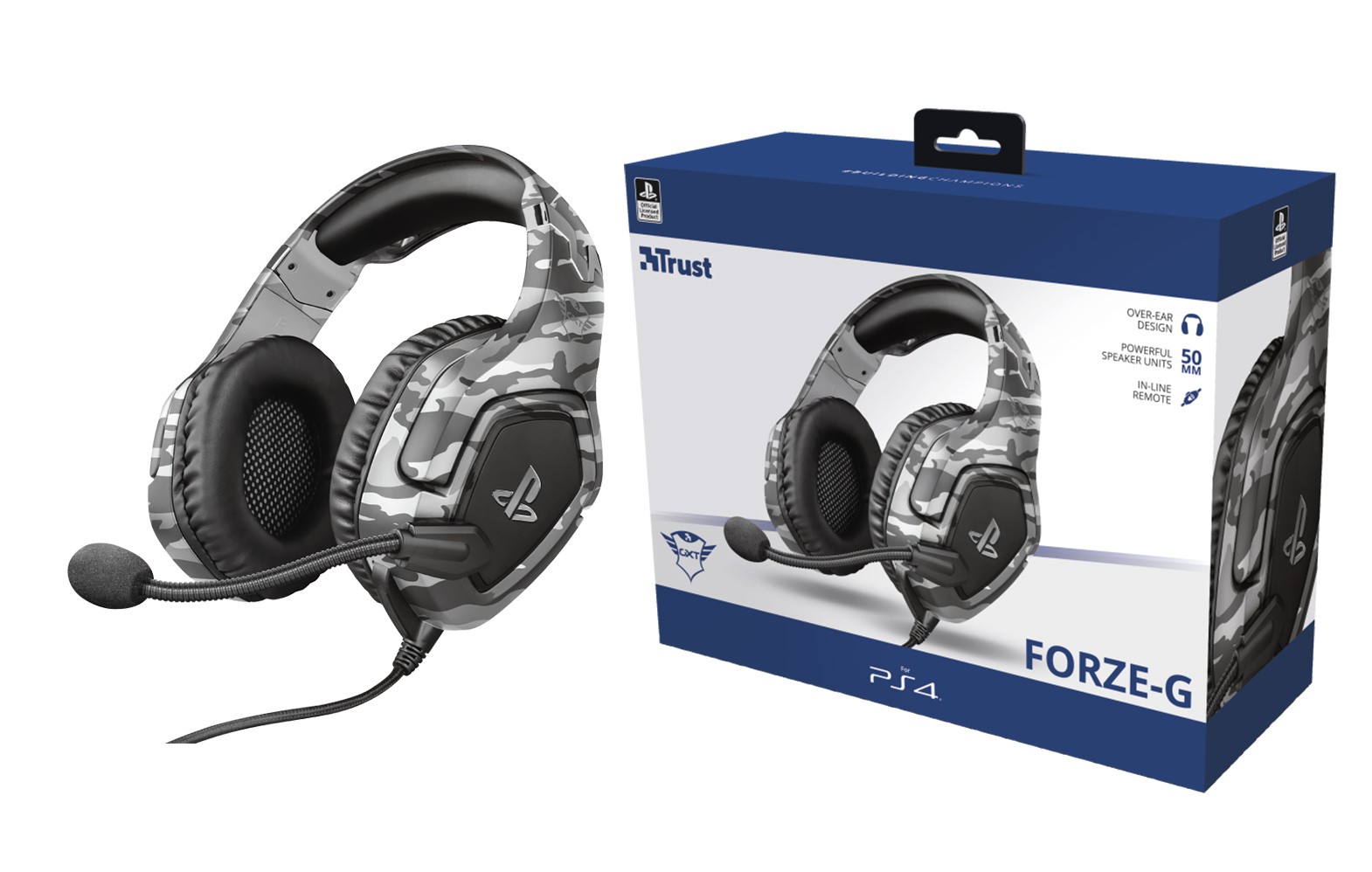TRUST GXT 488 FORZE PS4 grey wired headset | 3.5mm
