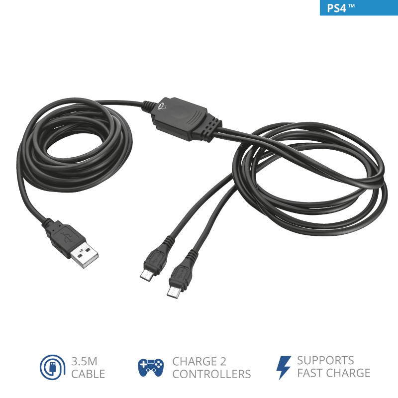 TRUST GXT 222 Duo Charge & Play Cable for PS4