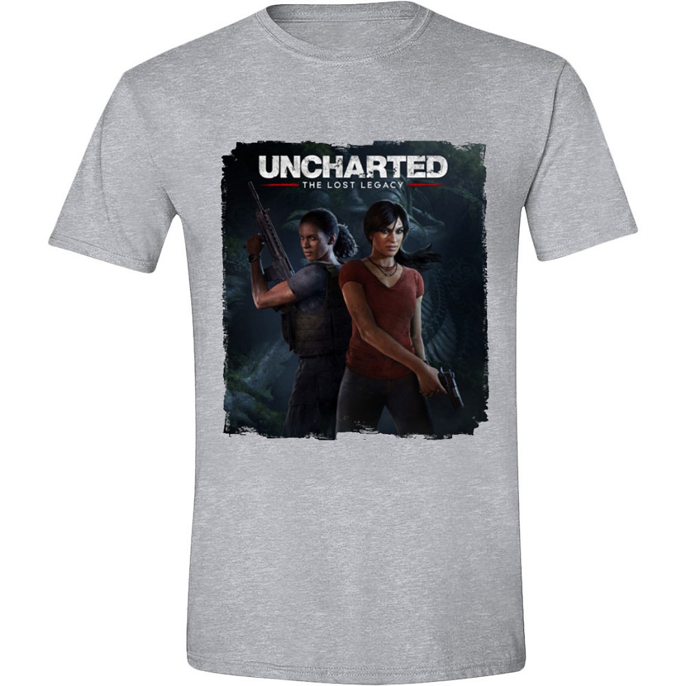 Uncharted - The Lost Legacy Cover Grey T-shirt SMALL