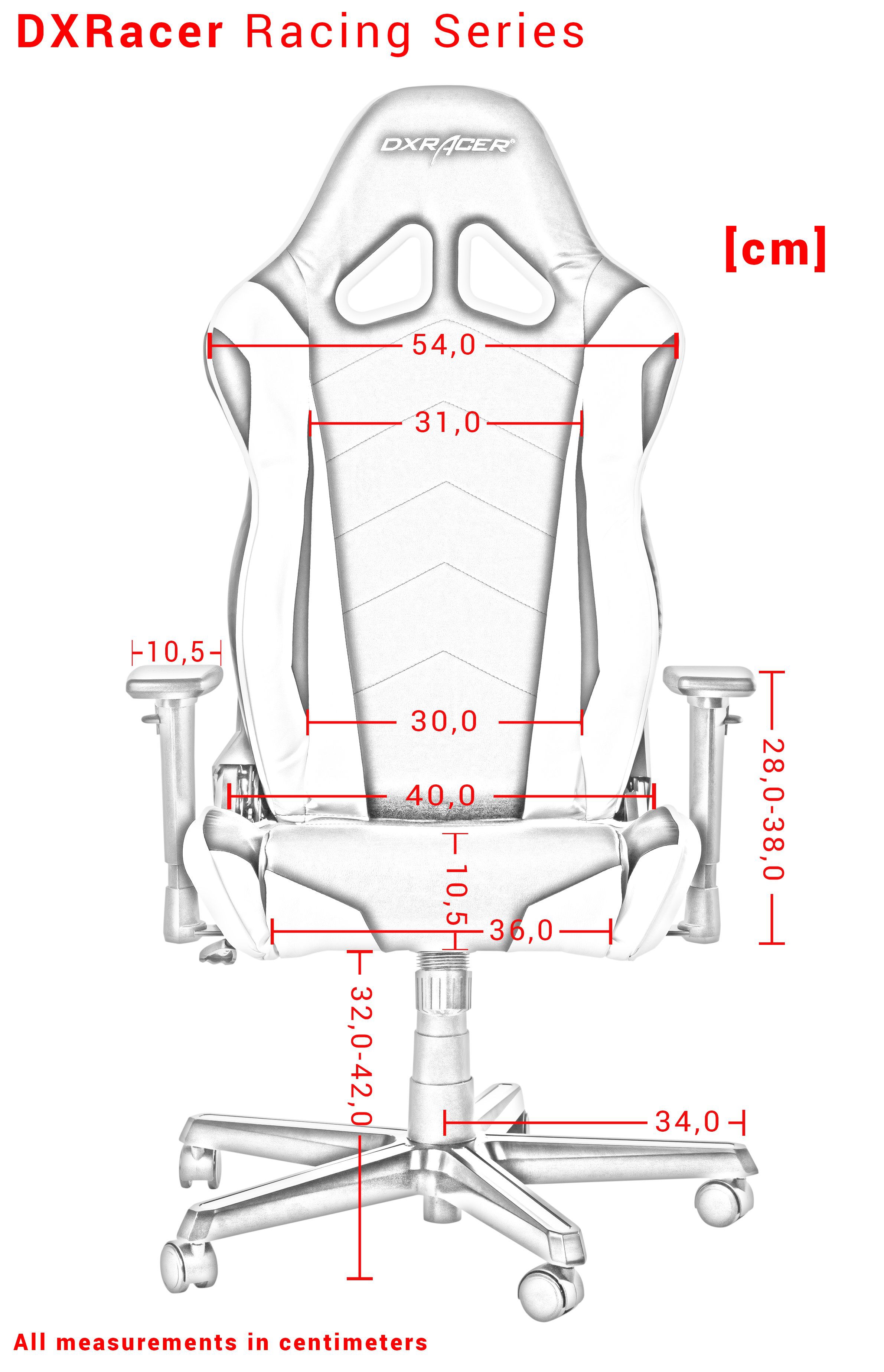 DXRACER RACING SERIES R0-NR raudona ergonominė kėdė