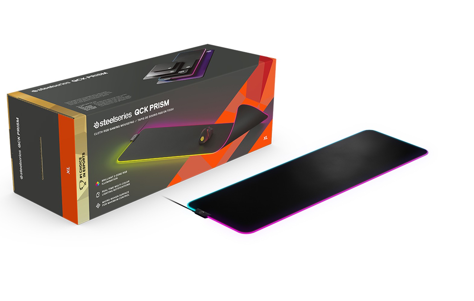 Steelseries QCK PRISM CLOTH RGB gaming mousepad XL 900x300x4mm
