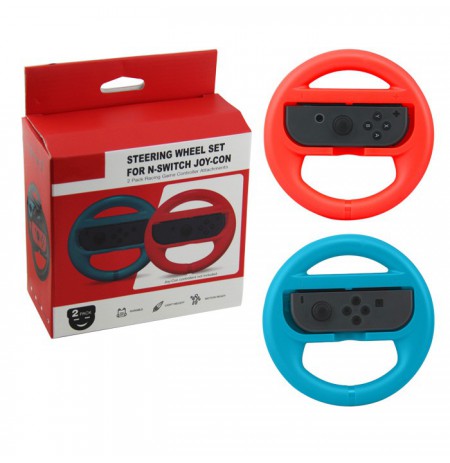 Nintendo Switch Joy-Con Steering Wheel Set (Red + Blue) 2pcs