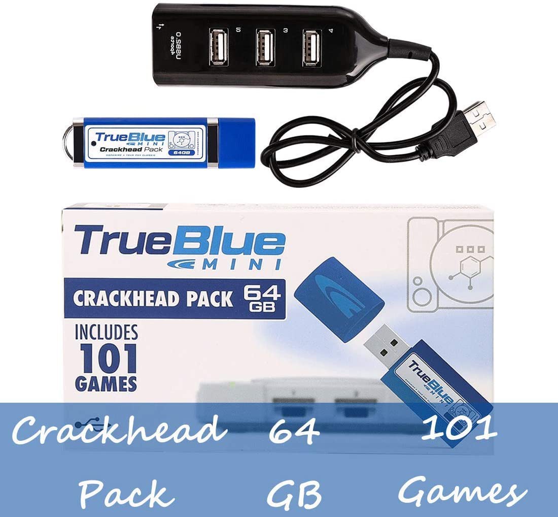 True Blue Mini Crackhead Pack 64G 101 Games for PlayStation Classic