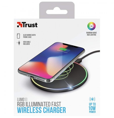 TRUST Lumo10 RGB Fast Wireless Charger 7.5W/10W for smartphones