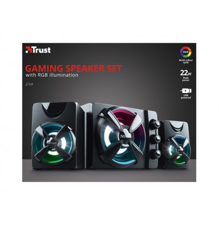 TRUST Ziva RGB 2.1 Gaming Speaker Set 2.1 kolonėlės