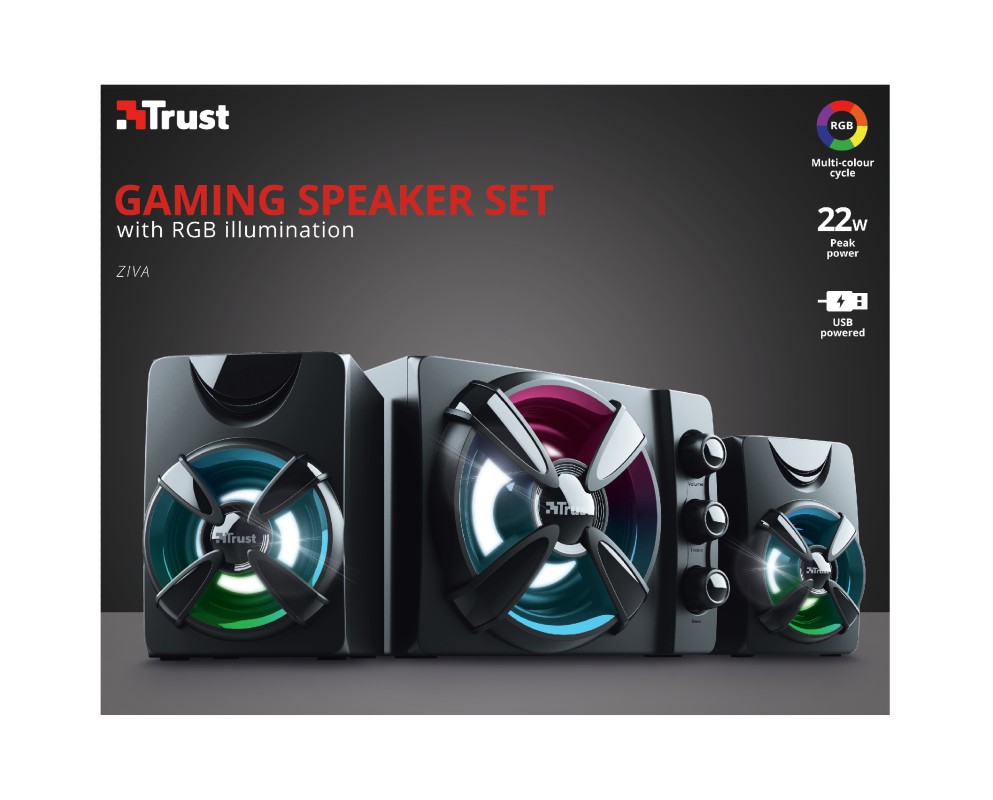 TRUST Ziva RGB 2.1 Gaming Speaker Set