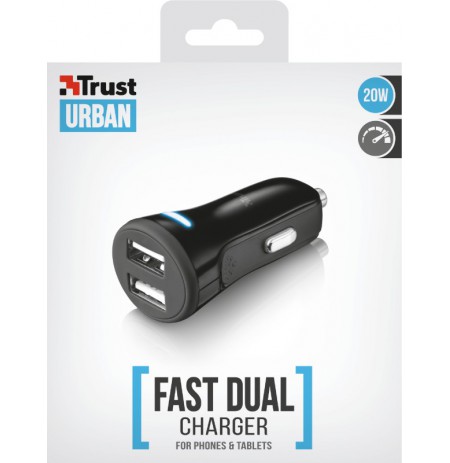 TRUST 20W Fast Car Charger with 2 USB ports