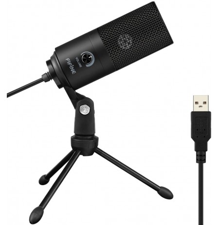 FIFINE K669B juodas kondensatorinis mikrofonas | USB