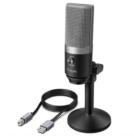 FIFINE K670 sidabrinis kondensatorinis mikrofonas | USB 