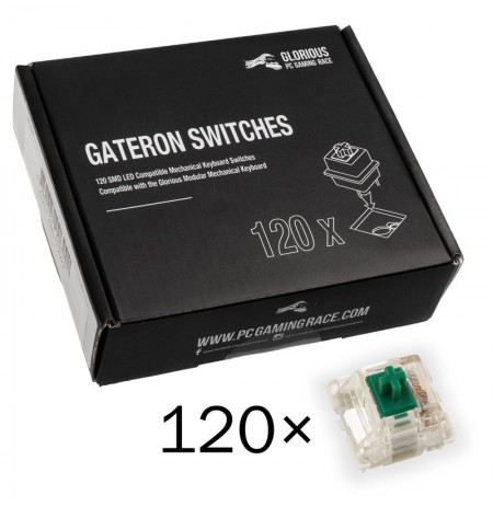 Glorious PC Gaming Race Gateron Green Switches | Clicky & Noisy (120 pcs)