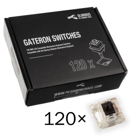 Glorious PC Gaming Race Gateron Black Switches | Linear & Silent (120 pcs)