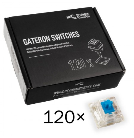 Glorious PC Gaming Race Gateron Blue switchai | Tactile & Clicky (120 vnt)