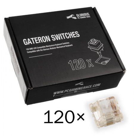 Glorious PC Gaming Race Gateron Clear Switches | Linear & Silent (120 pcs)
