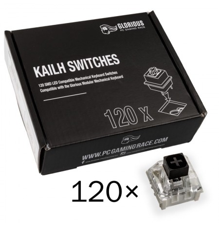 Glorious PC Gaming Race Kailh Box Black switchai | Linear & Silent (120 vnt)