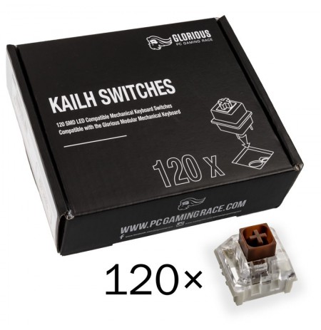 Glorious PC Gaming Race Kailh Box Brown Switches | Tactile & Silent (120 vnt)