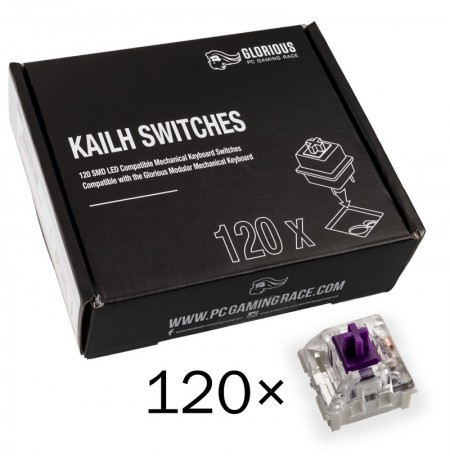 Glorious PC Gaming Race Kailh Pro Purple switchai | Tactile & Silent (120 vnt)