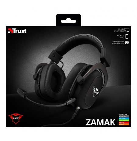 TRUST GXT 414 Zamak Premium juodos laidinės ausinės | 3.5mm