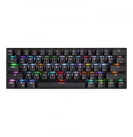 MOTOSPEED CK62 juoda belaidė 60% mechaninė klaviatūra su RGB apšvietimu (US, Blue switch)