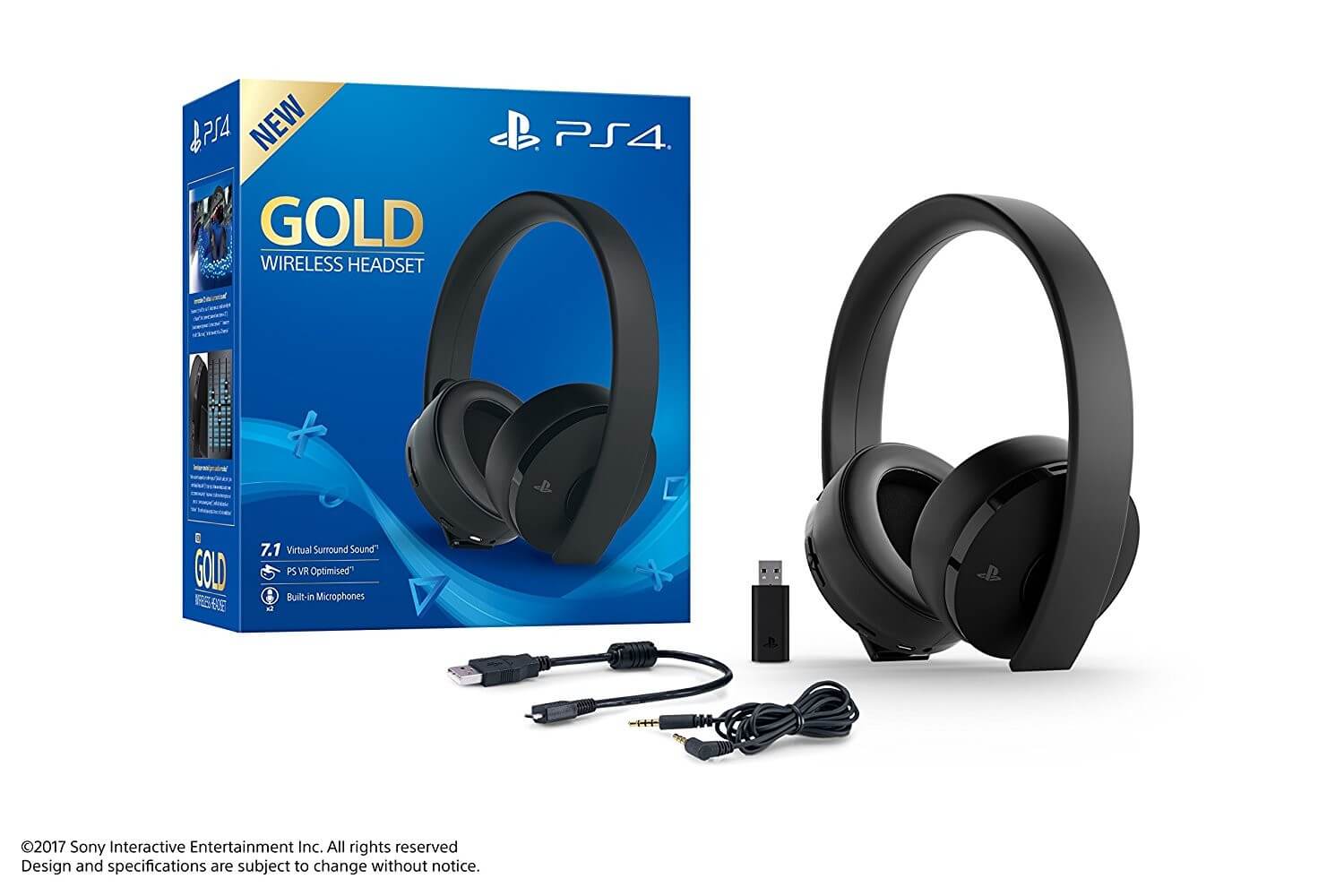 Sony PlayStation 4 Gold Wireless 7.1 Headset Black