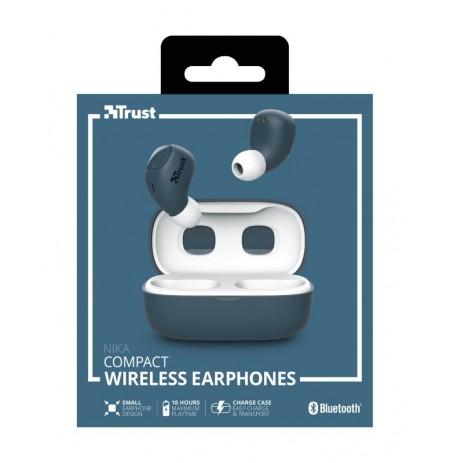 TRUST Nika blue wireless earphones (Bluetooth)