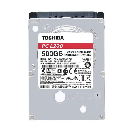 Mobile Hard Drive Toshiba 500GB 5400RPM SATA III 3Gb/s 8MB Cache 2.5" 7mm