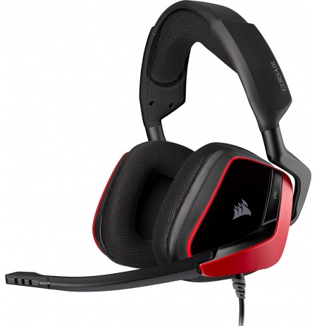 Corsair VOID RGB Elite Premium Gaming Headset, Wired (Black/Cherry)