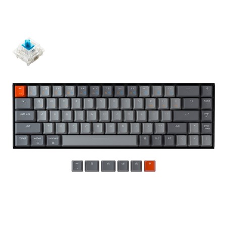 Keychron K6 mechanical 65% keyboard  (Wireless, RGB, Hot-swap, US, Gateron Blue)